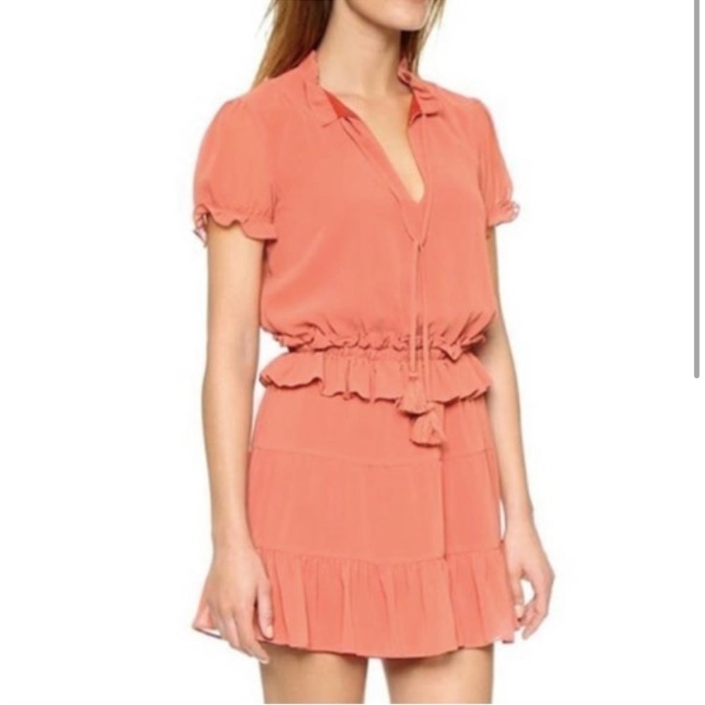 Tularosa Peach Colleen Ruffle Dress Size Medium